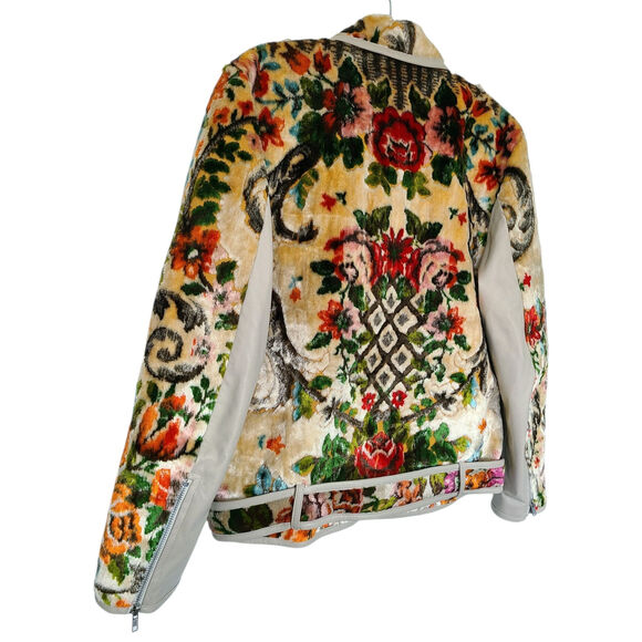 Mia Vesper Obscura Hallowed Tapestry Moto Jacket Nappa Leather Size M Unisex - Picture 7 of 10